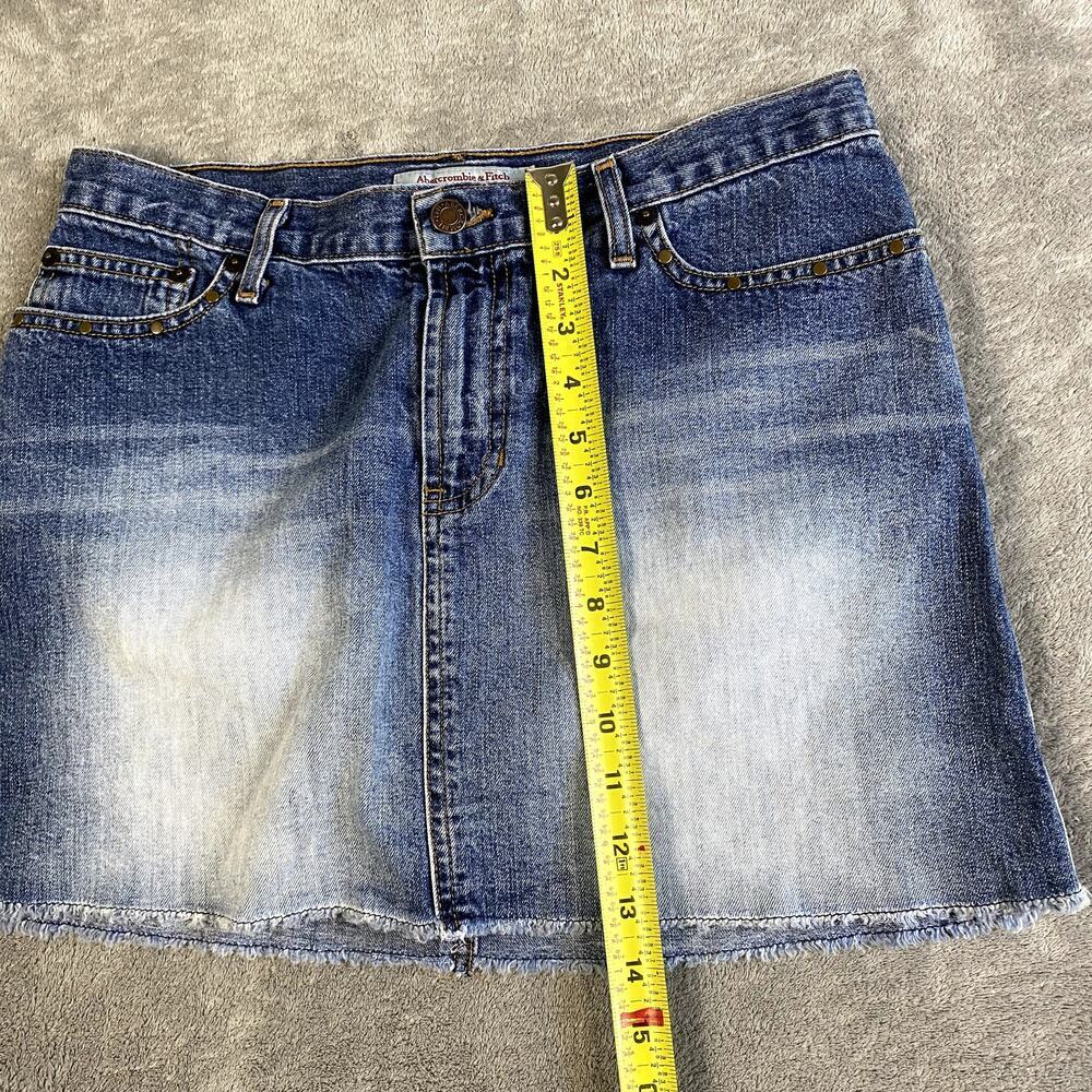 VTG Abercrombie and Fitch Size 6 Mini Denim Skirt Made in US - Picture 6 of 8